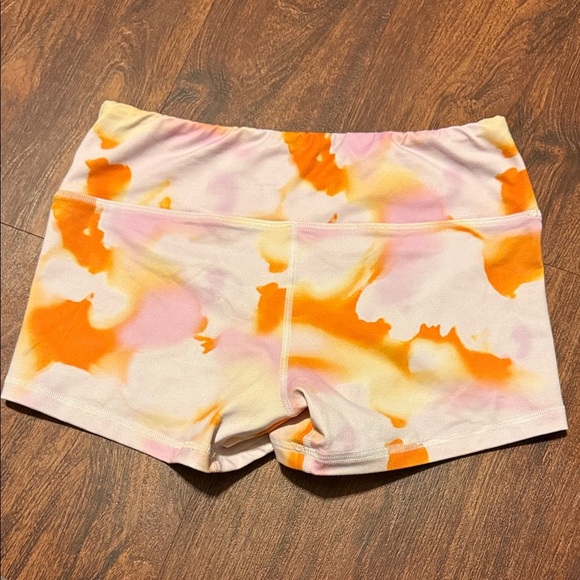 Fleo Women's Vibrant Orange and Pink Athletic Shorts - Picture 3 of 3